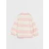 LCW baby Pembe Polo Yaka Uzun Kollu Çizgili Kız Bebek Sweatshirt
