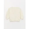 LCW baby Ekru Bisiklet Yaka Uzun Kollu Baskılı Kız Bebek Sweatshirt