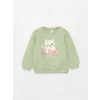 LCW baby Pembe Bisiklet Yaka Uzun Kollu Kız Bebek Sweatshirt 2li