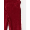 LCW baby Bordo Beli Lastikli Basic Kız Bebek Kadife Eşofman Alt