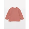 LCW baby Ekru Bisiklet Yaka Uzun Kollu Baskılı Kız Bebek Sweatshirt 2li