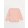 LCW baby Pembe Bisiklet Yaka Baskılı Kız Bebek Sweatshirt 2li