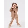 LCW baby Bej Deri Görünümlü Kız Bebek Kargo Pantolon