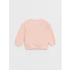 LCW baby Pembe Bisiklet Yaka Uzun Kollu Baskılı Kız Bebek Sweatshirt