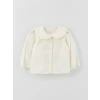 LCW baby Ekru Bebe Yaka Basic Kız Bebek Gömlek