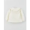 LCW baby Ekru Bebe Yaka Basic Kız Bebek Gömlek