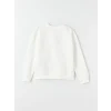 LCW Kids Ekru Bisiklet Yaka K-Pop Baskılı Uzun Kollu Kız Çocuk Sweatshirt