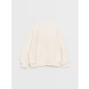 LCW Kids Pembe Bisiklet Yaka Ayı Teddy Nakışlı Kız Çocuk Sweatshirt
