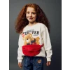 LCW Kids Pembe Bisiklet Yaka Baskılı Uzun Kollu Kız Çocuk Sweatshirt