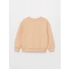 LCW Kids Pembe Bisiklet Yaka Nakışlı Uzun Kollu Kız Çocuk Sweatshirt