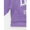 LCW Kids Mor Bisiklet Yaka Baskılı Uzun Kollu Kız Çocuk Sweatshirt