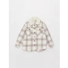 LCW Kids Ekru Ekose Uzun Kollu Kız Çocuk Gömlek Ceket
