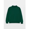 LCW Kids Yeşil Rahat Kalıp Polo Yaka Baskılı Erkek Çocuk Sweatshirt