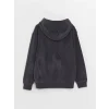 LCW Kids Antrasit Nakışlı Uzun Kollu Polar Erkek Çocuk Hoodie