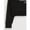 LCW Kids Siyah Bisiklet Yaka Baskılı Uzun Kollu Erkek Çocuk Sweatshirt