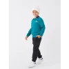 LCW Kids Turkuaz Rahat Kalıp Bisiklet Yaka Baskılı Erkek Çocuk Sweatshirt
