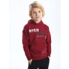 LCW Kids Bordo Baskılı Uzun Kollu Erkek Çocuk Hoodie