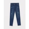 LCW Kids İndigo Beli Ayarlanabilir Lastikli Erkek Çocuk Jean Pantolon