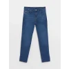 LCW Kids İndigo Beli Ayarlanabilir Lastikli Erkek Çocuk Jean Pantolon