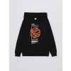 LCW Kids Siyah Baskılı Uzun Kollu Erkek Çocuk Hoodie