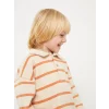 LCW baby Bej Polo Yaka Uzun Kollu Çizgili Erkek Bebek Sweatshirt