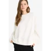Defacto A4177AXWT32 Beyaz Coool Oversize Geniş Kalıp Bisiklet Yaka Kalın Kumaş Sweatshirt