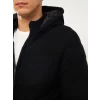 LCW Vision Siyah Slim Fit Kapüşonlu Erkek Triko Mont