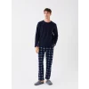 LC WAIKIKI Lacivert Standart Kalıp Polar Erkek Pijama Takımı