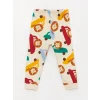 LCW baby Bej Bisiklet Yaka Baskılı Erkek Bebek Pijama Takımı