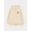 LCW Vision Bej Baskılı Oversize Kadın Kalın Hoodie