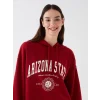 LCW Vision Kırmızı Baskılı Oversize Kadın Hoodie