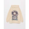 LCW Vision Bej Baskılı Uzun Kollu Oversize Kadın Hoodie