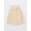 LCW Vision Bej Baskılı Uzun Kollu Oversize Kadın Hoodie