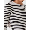LCW Vision Siyah Bisiklet Yaka Çizgili Uzun Kollu Kadın Triko Kazak