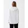 LCW Modest Ekru Baskılı Uzun Kollu Kadın Hoodie