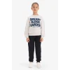 Defacto G3801A8GR85 Gri Kız Çocuk Relax Fit Bisiklet Yaka Baskılı Sweatshirt