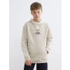 LCW Kids Ekru Kapüşonlu Erkek Çocuk Sweatshirt