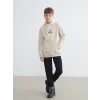 LCW Kids Ekru Kapüşonlu Erkek Çocuk Sweatshirt