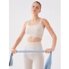 XSIDE ACTIVE Bej Kadın U Yaka Düz Spor Büstiyer