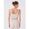XSIDE ACTIVE Bej Kadın U Yaka Düz Spor Büstiyer