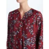 LCW Grace Kırmızı Kaçık Yaka Çiçekli Uzun Kollu Kadın Bluz