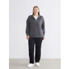 LCW Comfort Antrasit Dik Yaka Kadın Sweatshirt