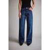 Defacto F3093AXNM34 Mavi Straight Wide Yüksek Bel Düz Paça Uzun Jean Pantolon