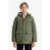 Defacto E9285A8KH450 Haki Erkek Çocuk Su İtici Kapüşonlu Polar Astarlı Mont
