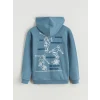 LCW Kids Mavi Kapüşonlu Erkek Çocuk Kalın Sweatshirt
