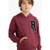 Defacto F2714A8BR194 Bordo Erkek Çocuk Oversize Geniş Kalıp Kapüşonlu Okul Sweatshirt