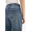 Defacto E9134AXNM34 Mavi Baggy Fit Yüksek Bel Katlamalı Paça Jean Pantolon