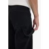 Defacto F2986AXNM40 Siyah %100 Pamuk Relax Fit Geniş Paça Kargo Cepli Jean Pantolon