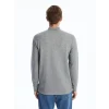 LCWAIKIKI Classic Gri Polo Yaka Uzun Kollu Erkek Sweatshirt