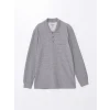 LCWAIKIKI Classic Gri Polo Yaka Uzun Kollu Erkek Sweatshirt